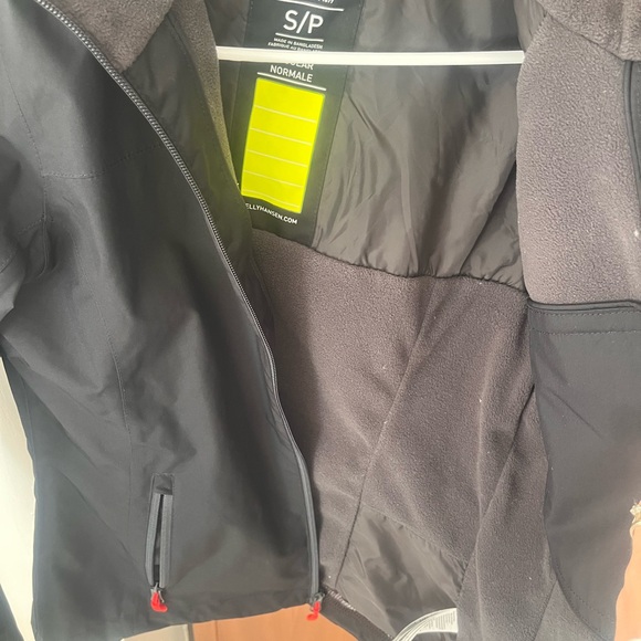 Helly Hansen Black Outdoor Waterproof Jacket with Red Accents - Picture 4 of 4